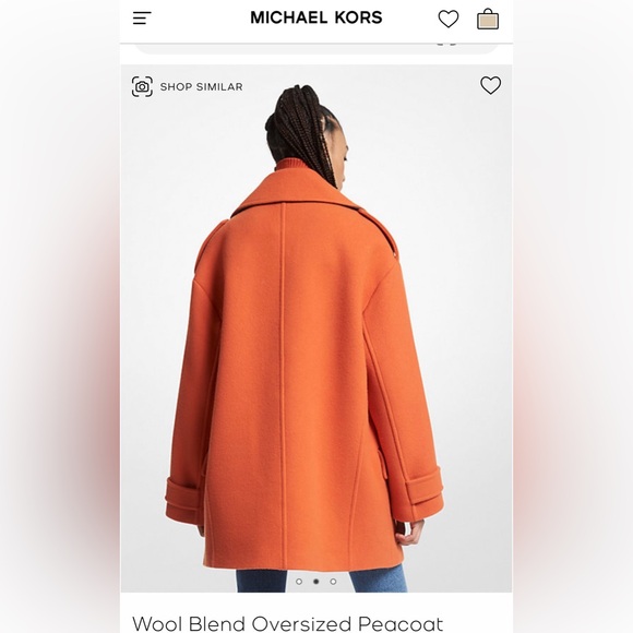 EUC MICHAEL KORS Wool Blend Oversized Double Breasted Peacoat - Picture 2 of 6